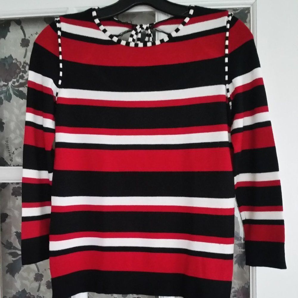 Dana Buchman Red, white and blue sweater
